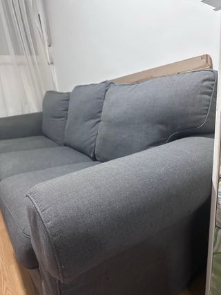 Sofá 3 plazas Ikea gris tela