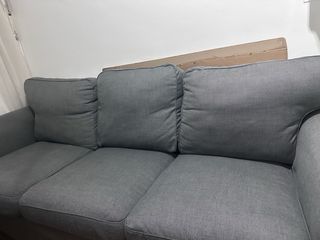 Sofá 3 plazas Ikea gris tela