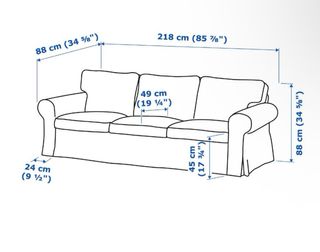 Sofá 3 plazas Ikea gris tela