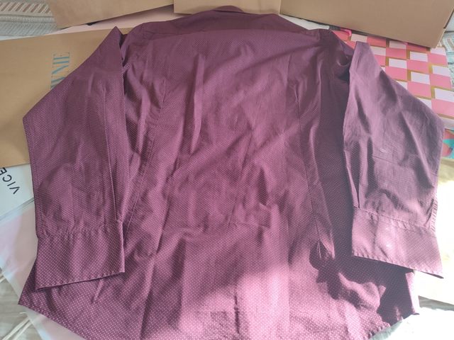 Camisa Antony Morato Granate Puntos Blancos Talla