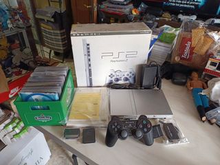 PS2 Slim Satín Silver  + Juegos y Accesorios