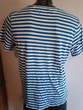 Camisa Zara Rayas Azul y Blanca Talla XL
