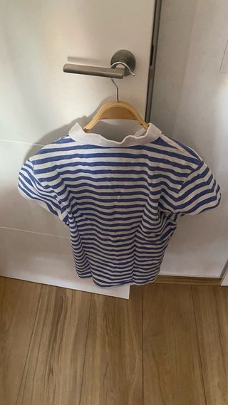 Polo Massimo Dutti Rayas Azul y Blanco