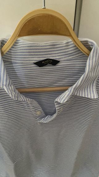 Polo Massimo Dutti Rayas Azul Blanco.