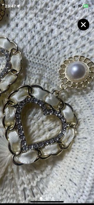 Pendientes Bohemios Corazón Perla y seda