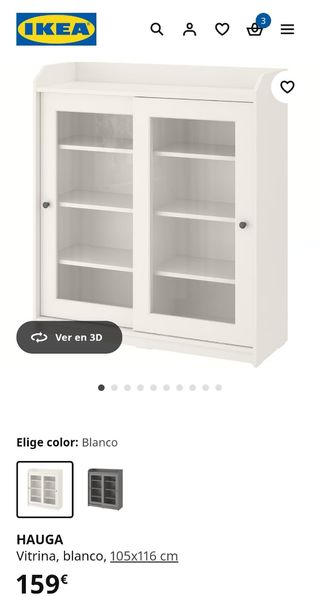 Vitrina Ikea Blanca con Puertas Correderas