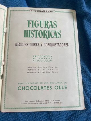 Cromos Figuras Históricas Chocolates Ollé