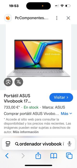 Portátil ASUS Vivobook Intel Core i7