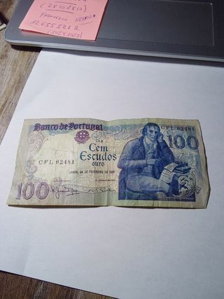 Billete 100 Escudos Portugueses 1891