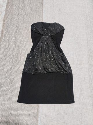 Vestido fiesta negro plateado