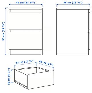 Comodino MALM Ikea bianco