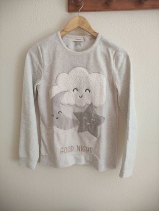 Pijama invierno mujer/chica gris y blanco