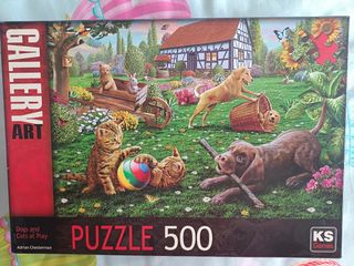 Puzzle 500 Piezas Dogs and Cats at Play