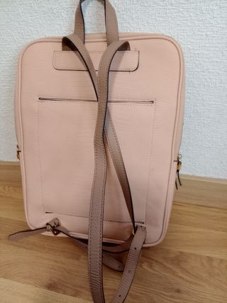 Bolso/Mochila Parfois Beige y Blanco