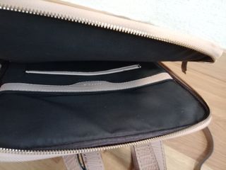 Bolso/Mochila Parfois Beige y Blanco
