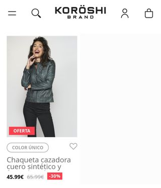 Cazadora Biker mujer Koroshi Talla XL