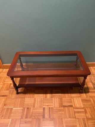Mesa de centro madera y cristal