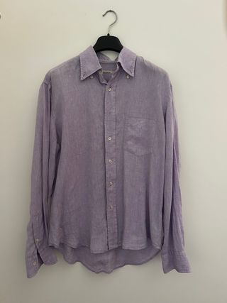 Camicia 100% lino lilla Alea