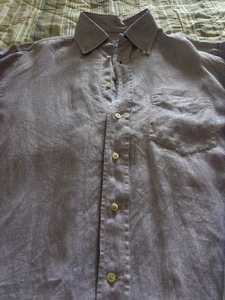 Camicia 100% lino lilla Alea