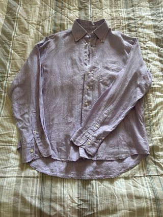 Camicia 100% lino lilla Alea