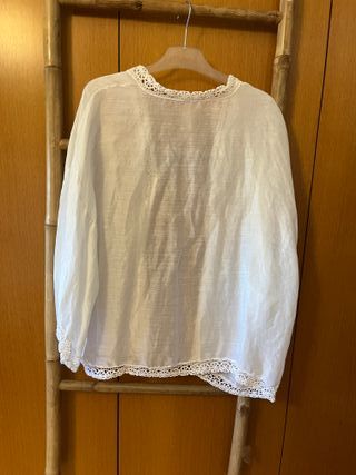 Kimono blanco encaje talla única