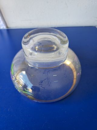 Vaso cristallo fatto a mano decorato oro