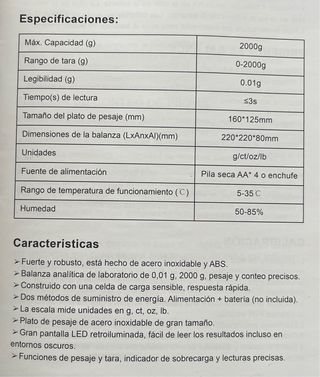 Balanza de laboratorio Wellish