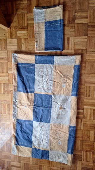 Funda nórdica 90cm azul y amarillo