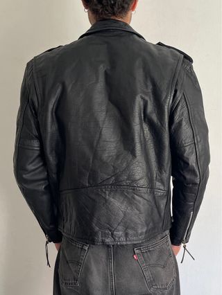 Cazadora Biker Cuero Vintage
