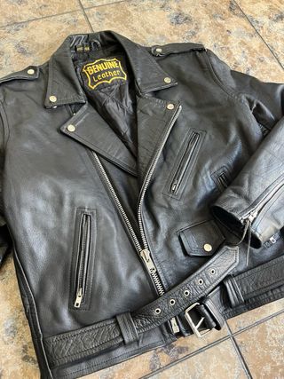 Cazadora Biker Cuero Vintage