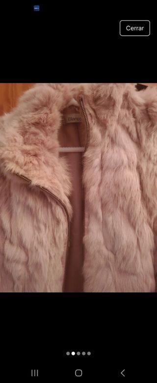 Chaqueta pelo conejo rosa empolvado talla m 