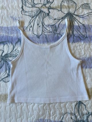 Top canalé blanco de Brandy Melville 