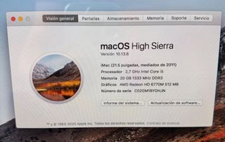 iMac 21,5 - i5 - 20Gb RAM - 1Tb 