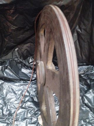 Rueda Polea Madera Costura