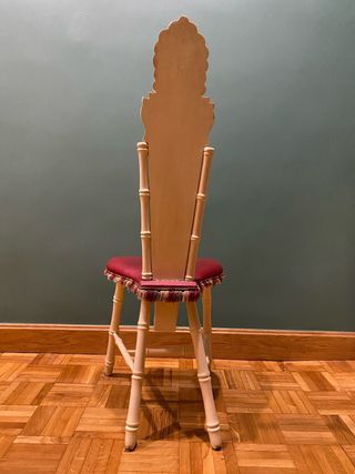 Silla clásica terciopelo azul y madera