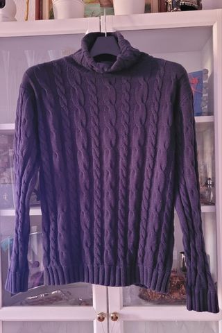 Jersey Gant de punto azul marino con cuello alto