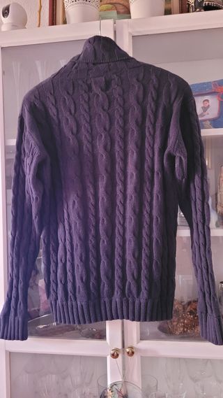 Jersey Gant de punto azul marino con cuello alto
