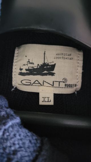 Jersey Gant de punto azul marino con cuello alto