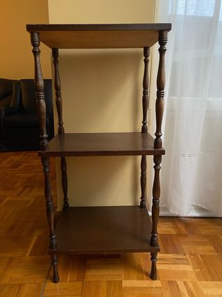 Mesa auxiliar estantería de madera