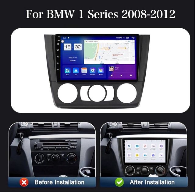 Pantalla 9” BMW Serie 1 E81 E82 E87 E88 AT (04-12)