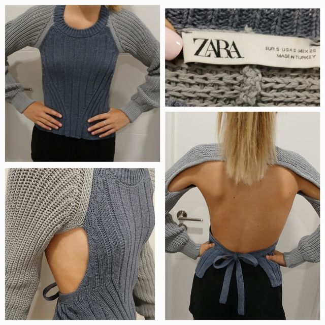 Jersey Zara manga larga espalda descubierta S