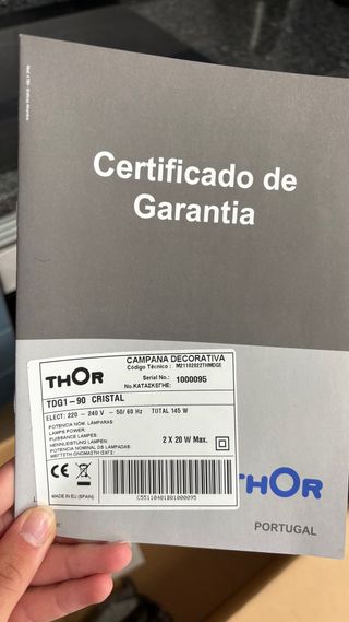 Campana extractora de cristal THOR