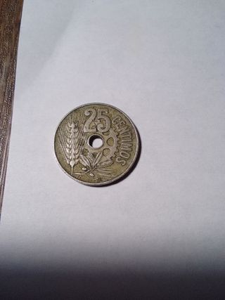 Moneda 25 céntimos Peseta 1934