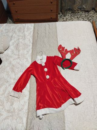 Traje de Navidad Rojo y Blanco Talla 6 años