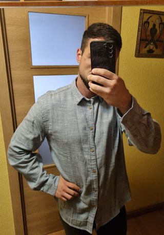 Camisa manga larga hombre
