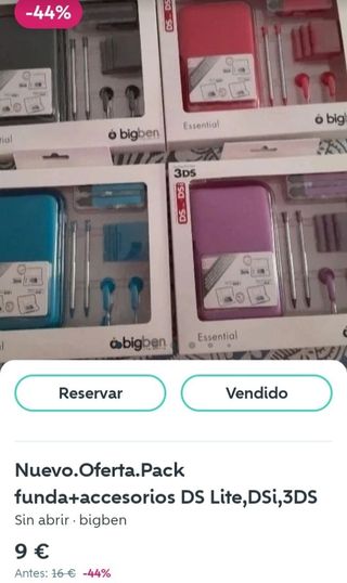 NUEVO.Pack funda+accesorios 3DS y Funda 3DS 