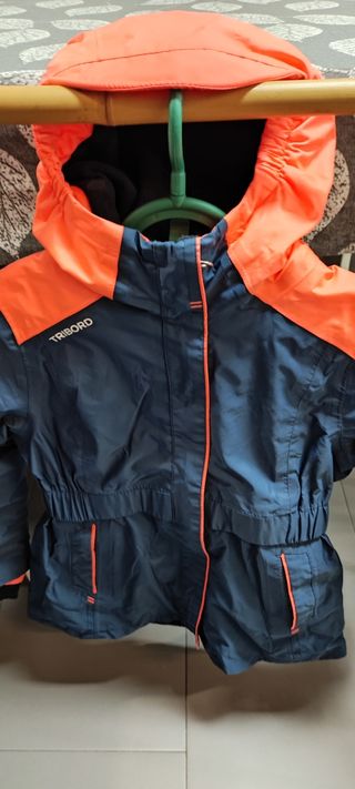 Chaqueta niña azul y naranja TRIBORD