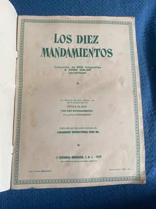 Álbum de Cromos Los Diez Mandamientos