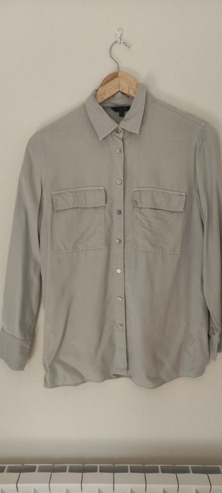 Camisa Massimo Dutti gris mujer