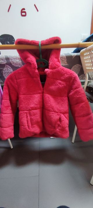Chaqueta niña peluche rosa